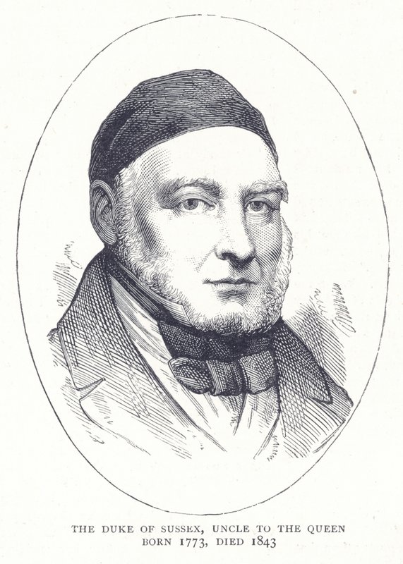 El Duque de Sussex, tío de la Reina, nacido en 1773, fallecido en 1843 de English School