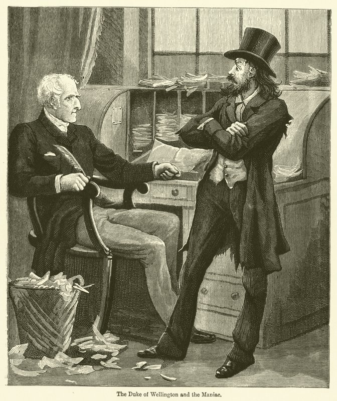 El duque de Wellington y el maníaco (grabado) de English School