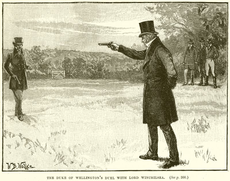 El duelo del duque de Wellington con Lord Winchilsea de English School