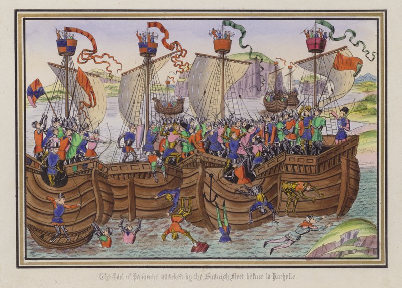 El Conde de Pembroke atacado por la flota española, antes de La Rochelle de English School