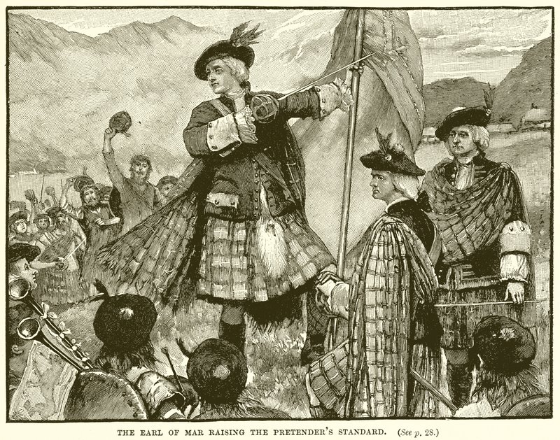 El Conde de Mar levantando el estandarte del Pretendiente de English School
