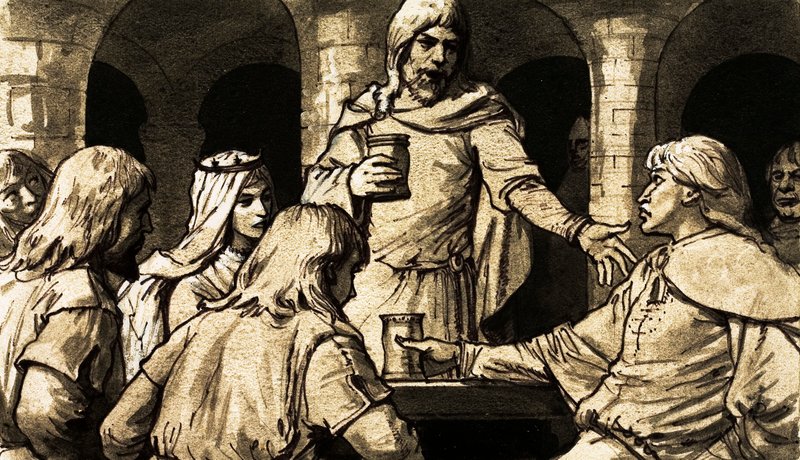 El Conde de Norfolk se levantó e hizo un discurso ardiente atacando al ausente Rey Guillermo (gouache sobre papel) de English School