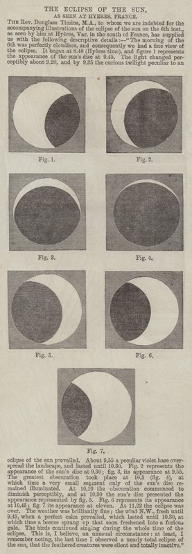 El eclipse del sol, visto en Hyeres, Francia de English School