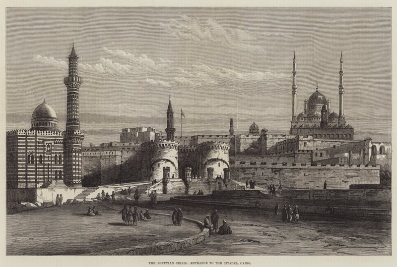 La Crisis Egipcia, Entrada a la Ciudadela, El Cairo (grabado) de English School