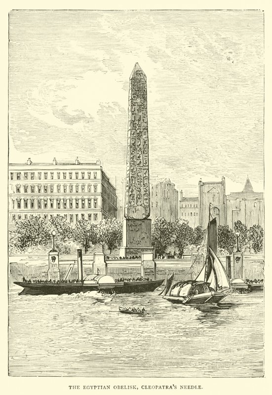 El obelisco egipcio, Aguja de Cleopatra de English School
