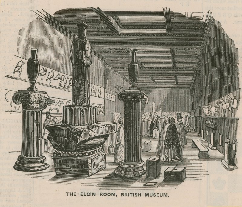 La Sala Elgin en el Museo Británico de English School