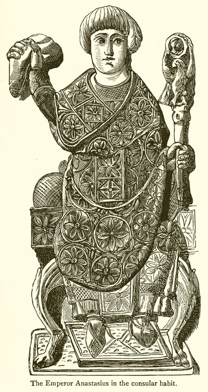 El emperador Anastasio en el hábito consular de English School