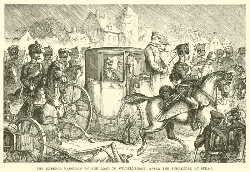 El Emperador Napoleón en el Camino a Wilhelmshohe, después de la Rendición en Sedan de English School