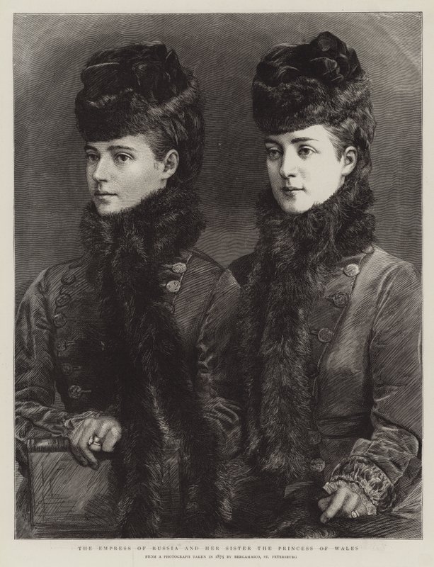 La Emperatriz de Rusia y su hermana la Princesa de Gales de English School