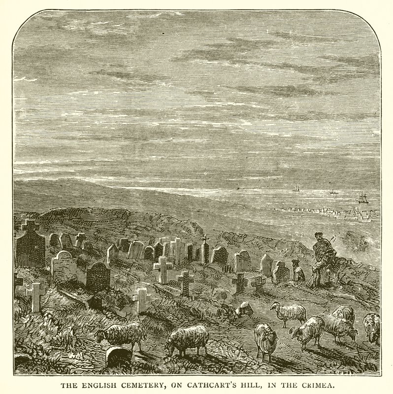 El cementerio inglés, en la colina de Cathcart, en Crimea de English School