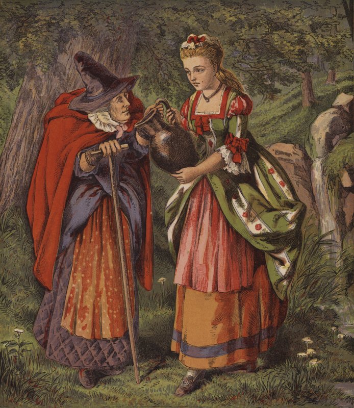 El hada en la fuente, o las dos niñas (litografia en color) de English School