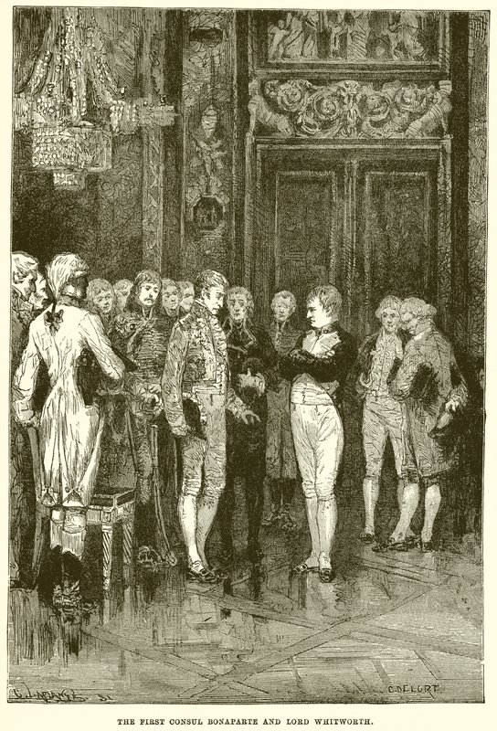 El primer cónsul Bonaparte y Lord Whitworth de English School