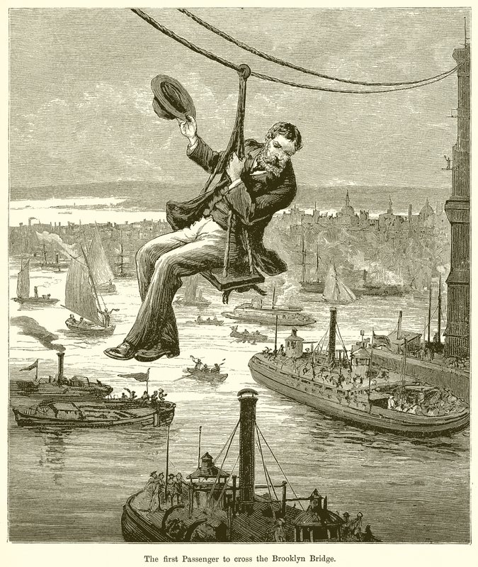 El primer pasajero en cruzar el Puente de Brooklyn de English School