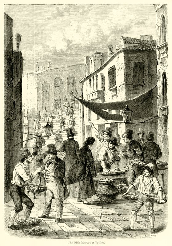 El mercado de pescado en Venecia de English School