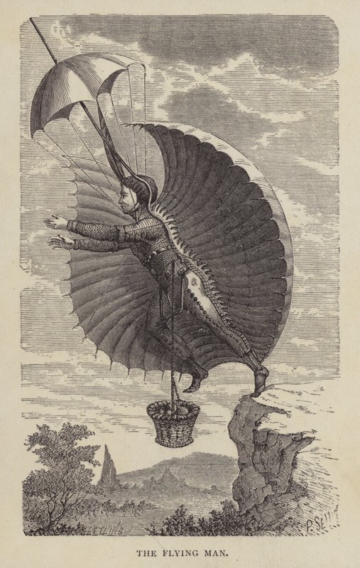 El hombre volador (grabado) de English School