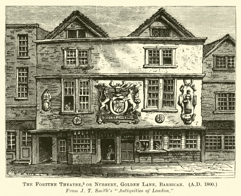 El Teatro de la Fortuna, o Guardería, Golden Lane, Barbican, AD 1800 de English School