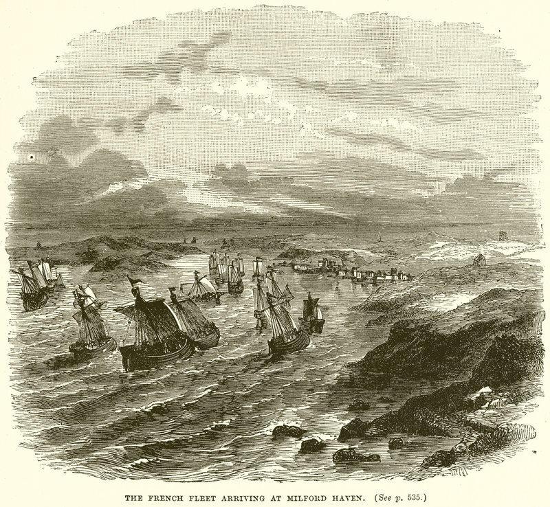 La flota francesa llegando a Milford Haven de English School