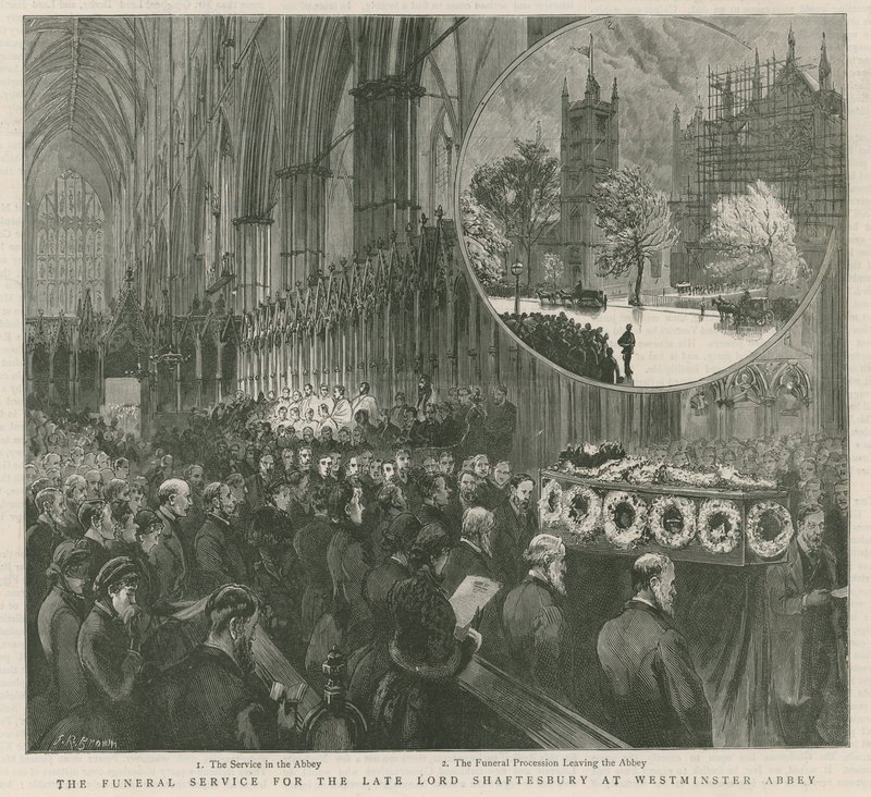 El Servicio Fúnebre del difunto Lord Shaftesbury en Westminster de English School
