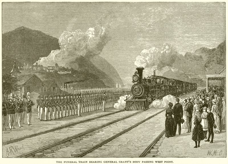 El Cortejo Fúnebre llevando el Cuerpo del General Grant pasando por West Point de English School