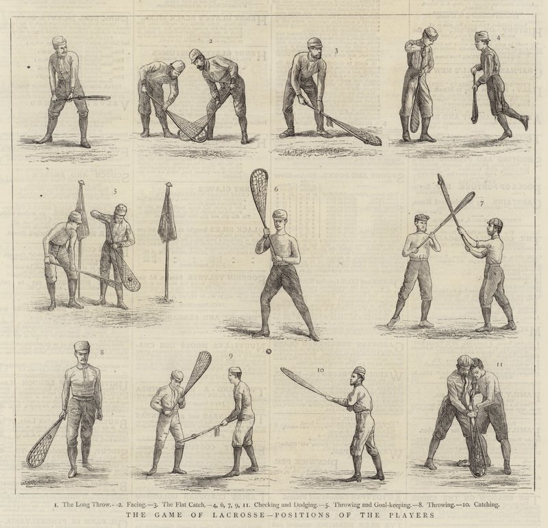 El juego de lacrosse, posiciones de los jugadores de English School