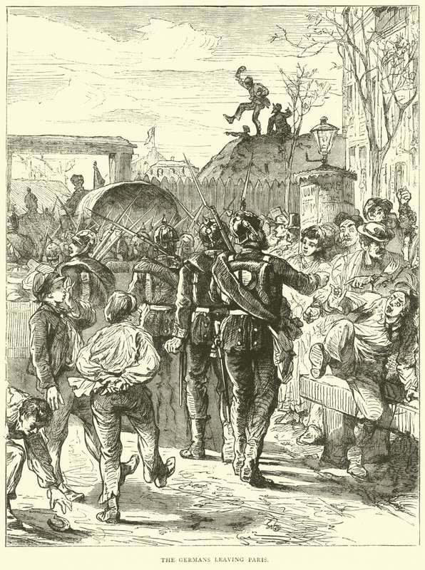 Los alemanes dejando París, marzo 1871 de English School