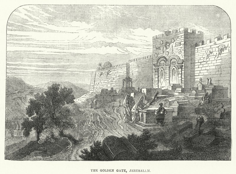 La Puerta de Oro, Jerusalén (grabado) de English School
