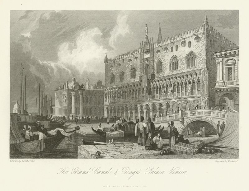 El Gran Canal y el Palacio Ducal, Venecia, 1844 de English School
