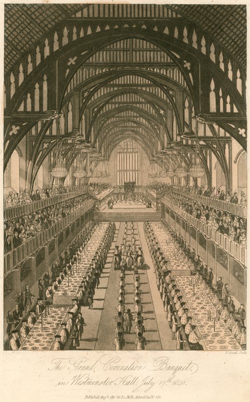 El Gran Banquete de Coronación del Rey Jorge IV en el Salón de Westminster, 17 de julio de 1821 de English School