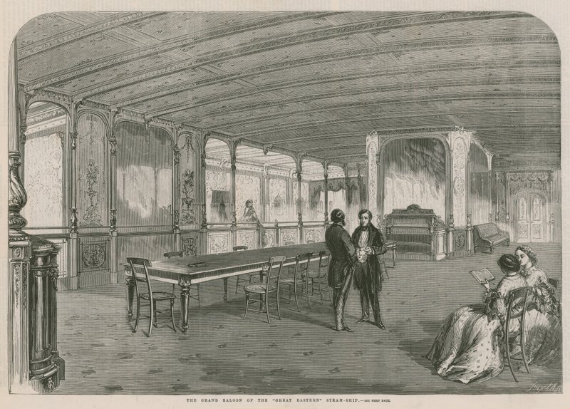 El Gran Salón del barco de vapor Great Eastern de English School