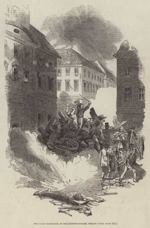 La Gran Barricada en la Breiten-Strasse, Berlín de English School