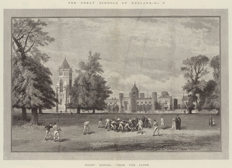 Las Grandes Escuelas de Inglaterra, Rugby School, desde el Close (grabado) de English School