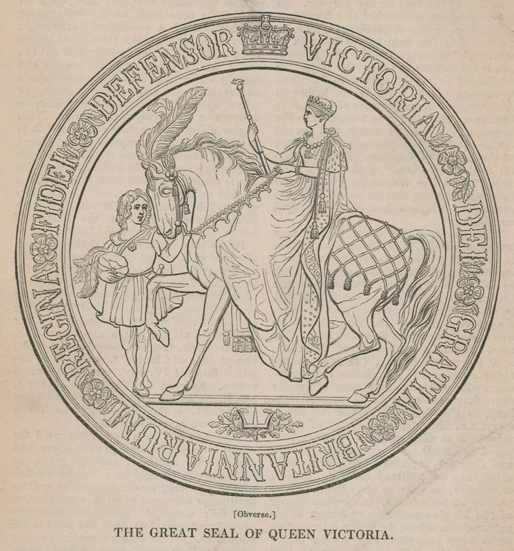 El Gran Sello de la Reina Victoria (anverso) de English School