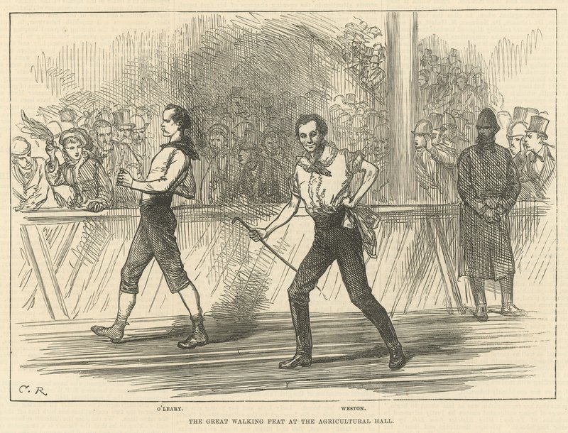 La gran hazaña caminante en el Agricultural Hall de English School