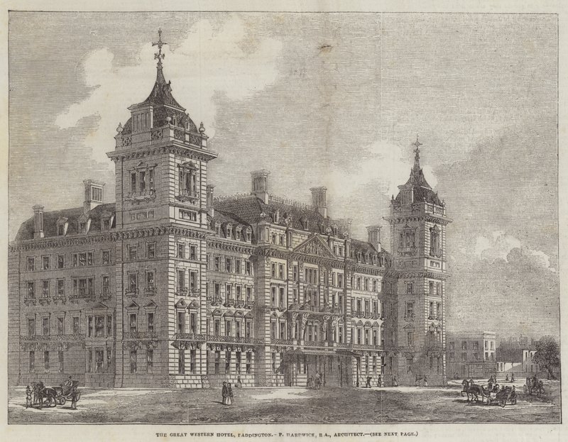 El Gran Hotel Occidental, Paddington (grabado) de English School