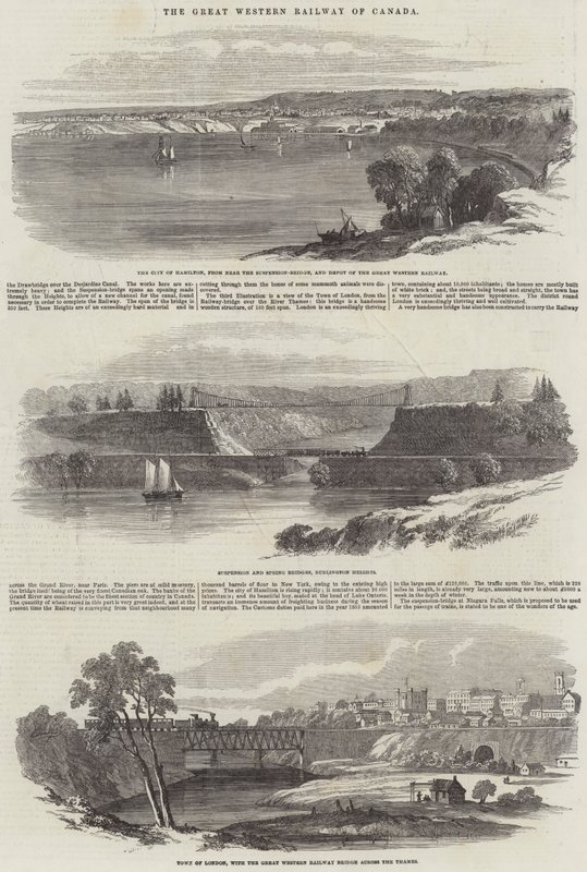 El Gran Ferrocarril del Oeste de Canadá (grabado) de English School
