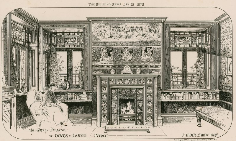 El Salón Verde en Dovne Lodge, Putney, Londres de English School
