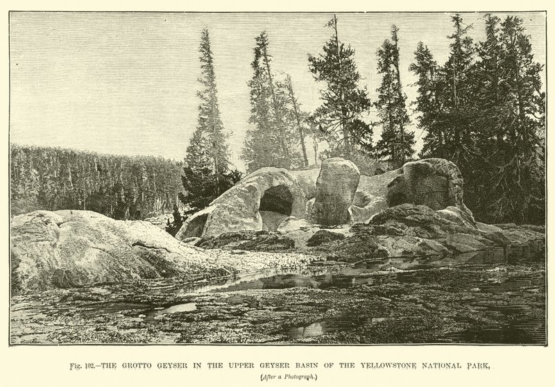 El Géiser Grotto en la Cuenca Superior de Géiseres del Parque Nacional Yellowstone de English School