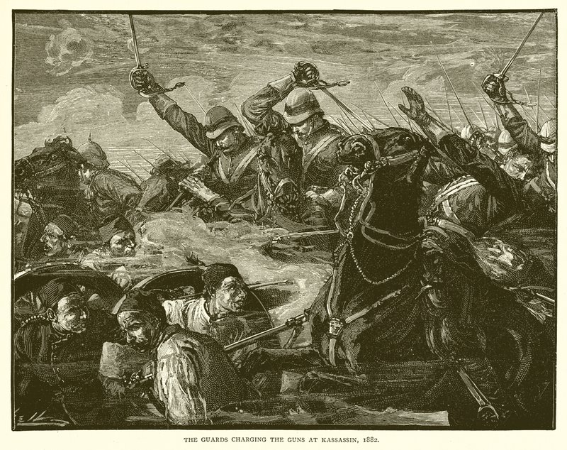 La carga de los Guardias contra los Cañones en Kassassin, 1882 de English School
