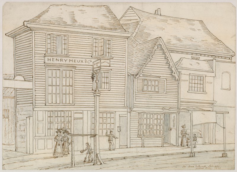 La Liebre y los Sabuesos, Islington, demolido en 1840 de English School
