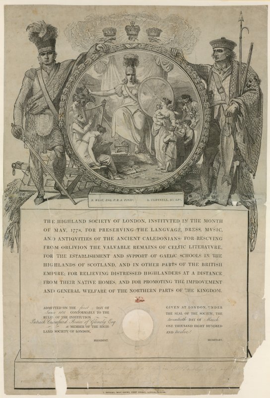 La Sociedad de las Tierras Altas de Londres. Instituida en 1778 de English School