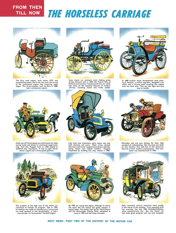 El carruaje sin caballos, una historia del automóvil de English School