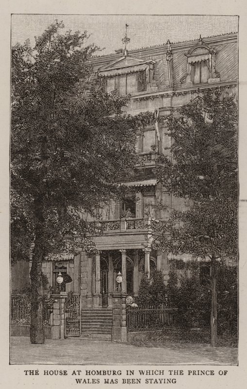 La casa en Homburg en la que se ha alojado el Príncipe de Gales (grabado) de English School