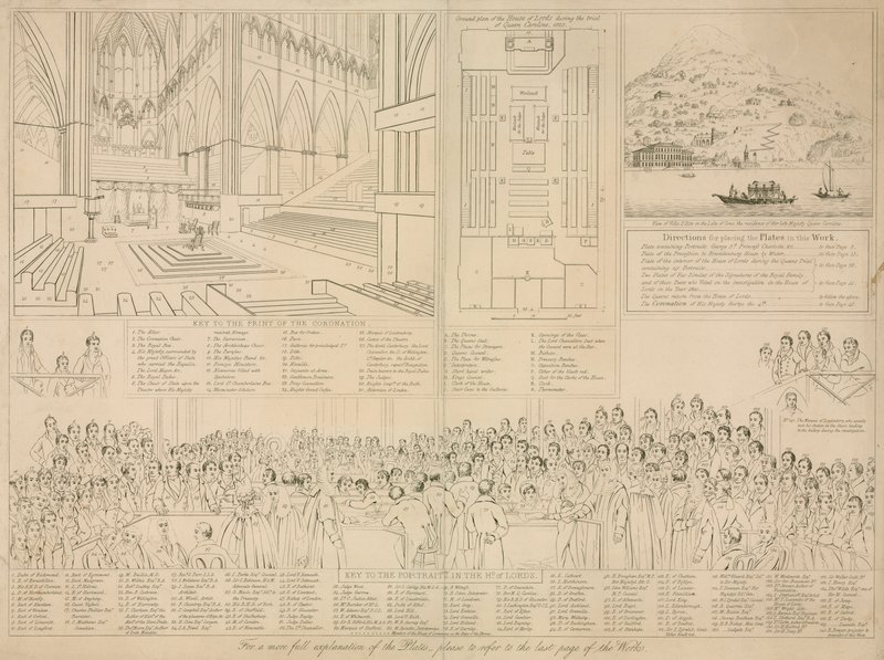 La Cámara de los Lores en el momento del juicio de la reina Carolina en 1820 de English School