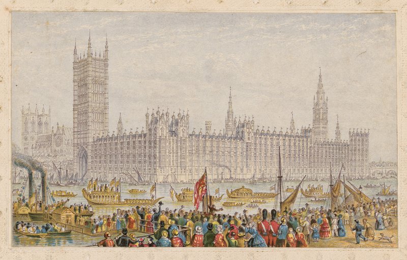 Las Casas del Parlamento, Palacio de Westminster, Londres de English School