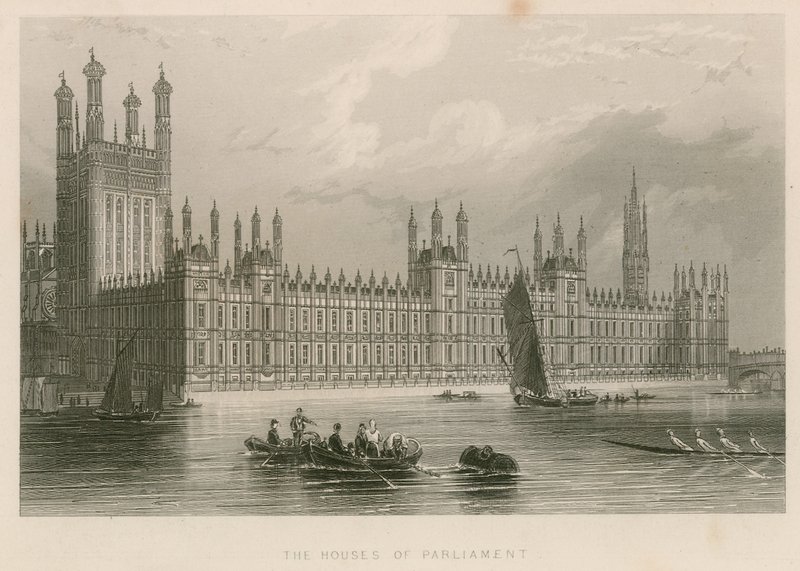Las Casas del Parlamento, Palacio de Westminster, Londres de English School