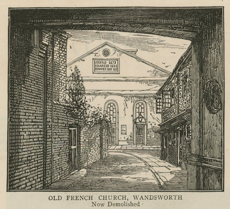 Los hugonotes en Inglaterra: Antigua iglesia francesa, Wandsworth de English School
