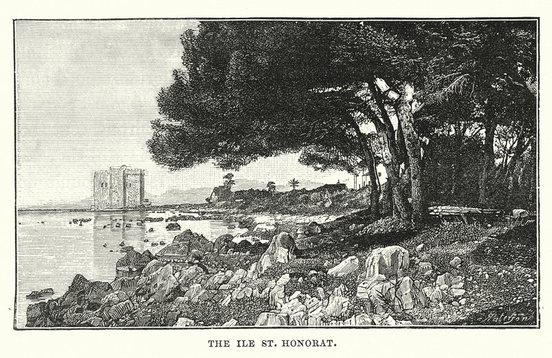 La isla de San Honorato (grabado) de English School