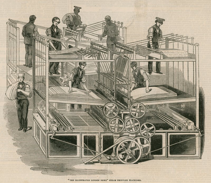 Máquinas de impresión a vapor de The Illustrated London News de English School