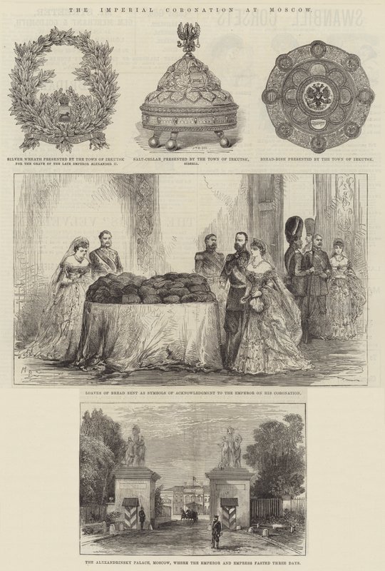 La coronación imperial en Moscú (grabado) de English School