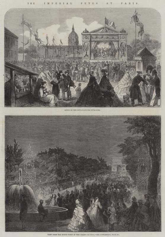 Las fiestas imperiales en París (grabado) de English School